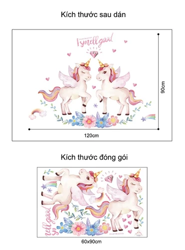 Decal dán tường kì lân hồng