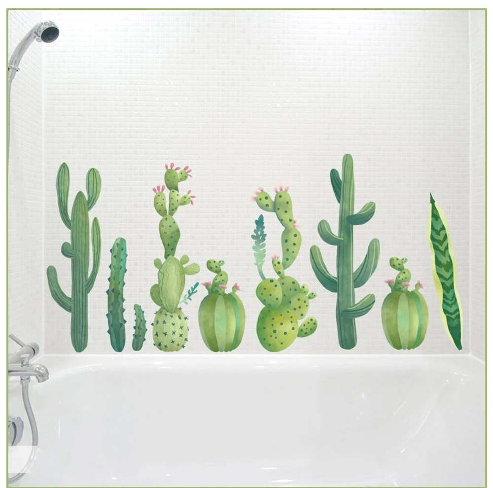 Combo decal bộ lá cây xanh và xương rồng