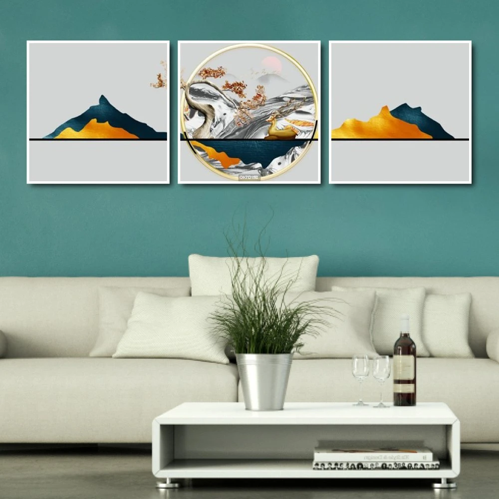 Tranh treo tường hươu bên cây bonsai