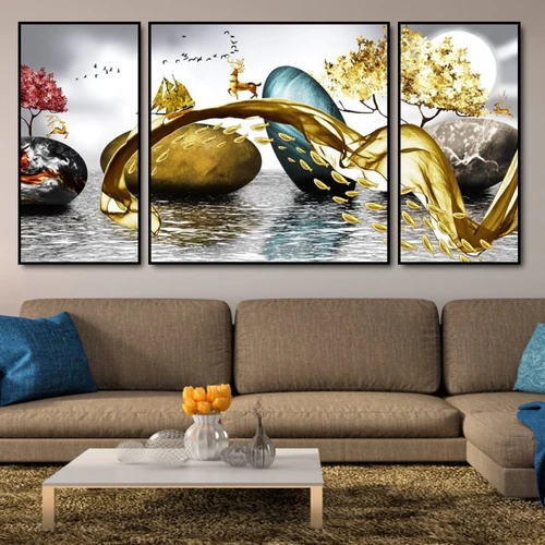 Tranh treo tường nai vàng vượt biển