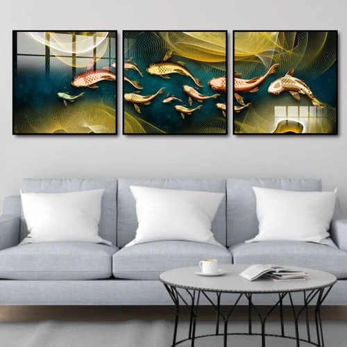 Tranh treo tường cá chép vàng