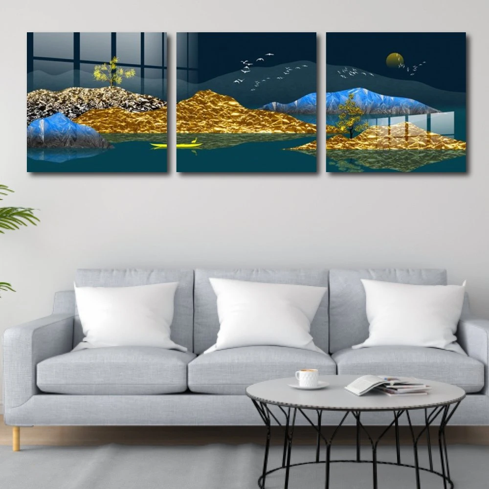 Tranh treo tường cảnh thuyền đêm nghệ thuật