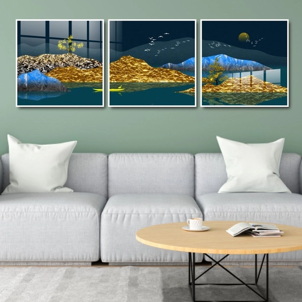 Tranh treo tường cảnh thuyền đêm nghệ thuật