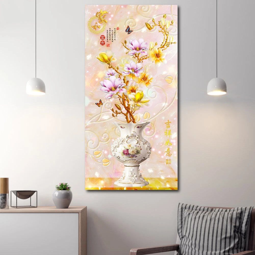 Tranh treo tường chậu hoa sứ vàng