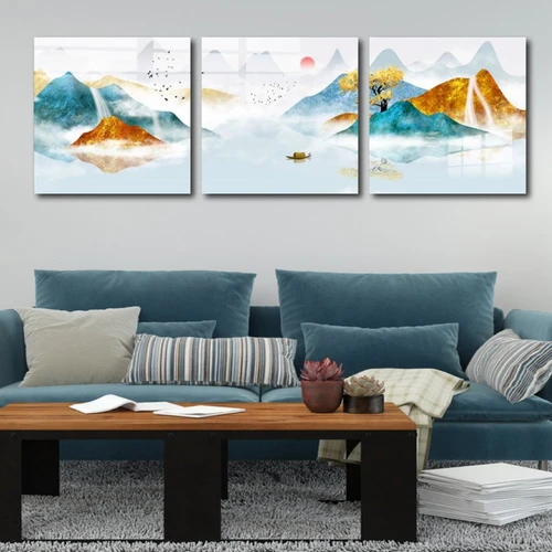 Tranh treo tường thuyền giữa non nước