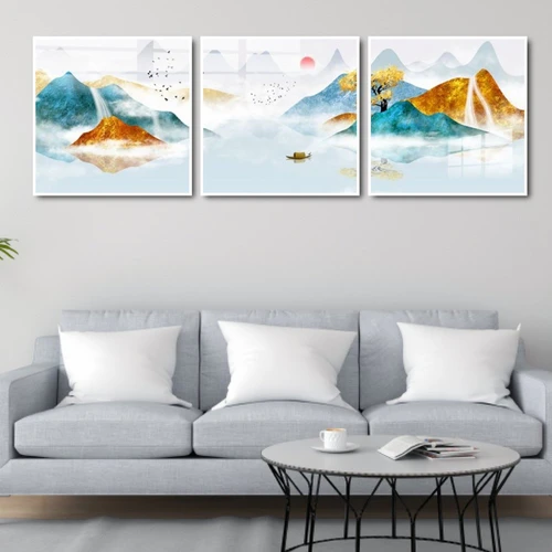 Tranh treo tường thuyền giữa non nước