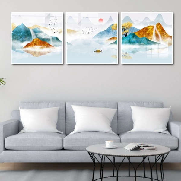 Tranh treo tường thuyền giữa non nước