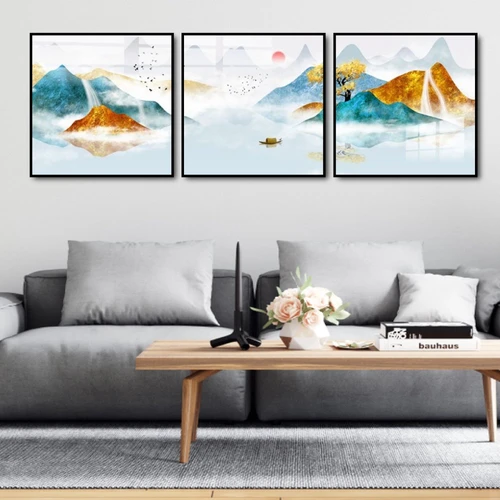 Tranh treo tường thuyền giữa non nước