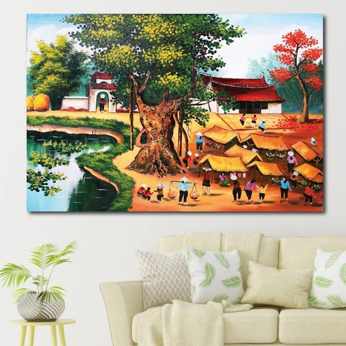 Tranh treo tường chợ làng