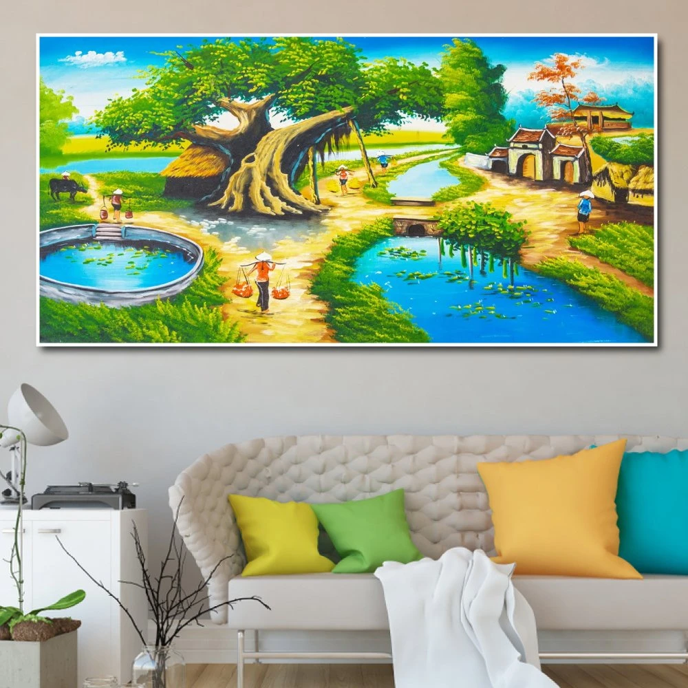 Tranh treo tường khung cảnh làng quê