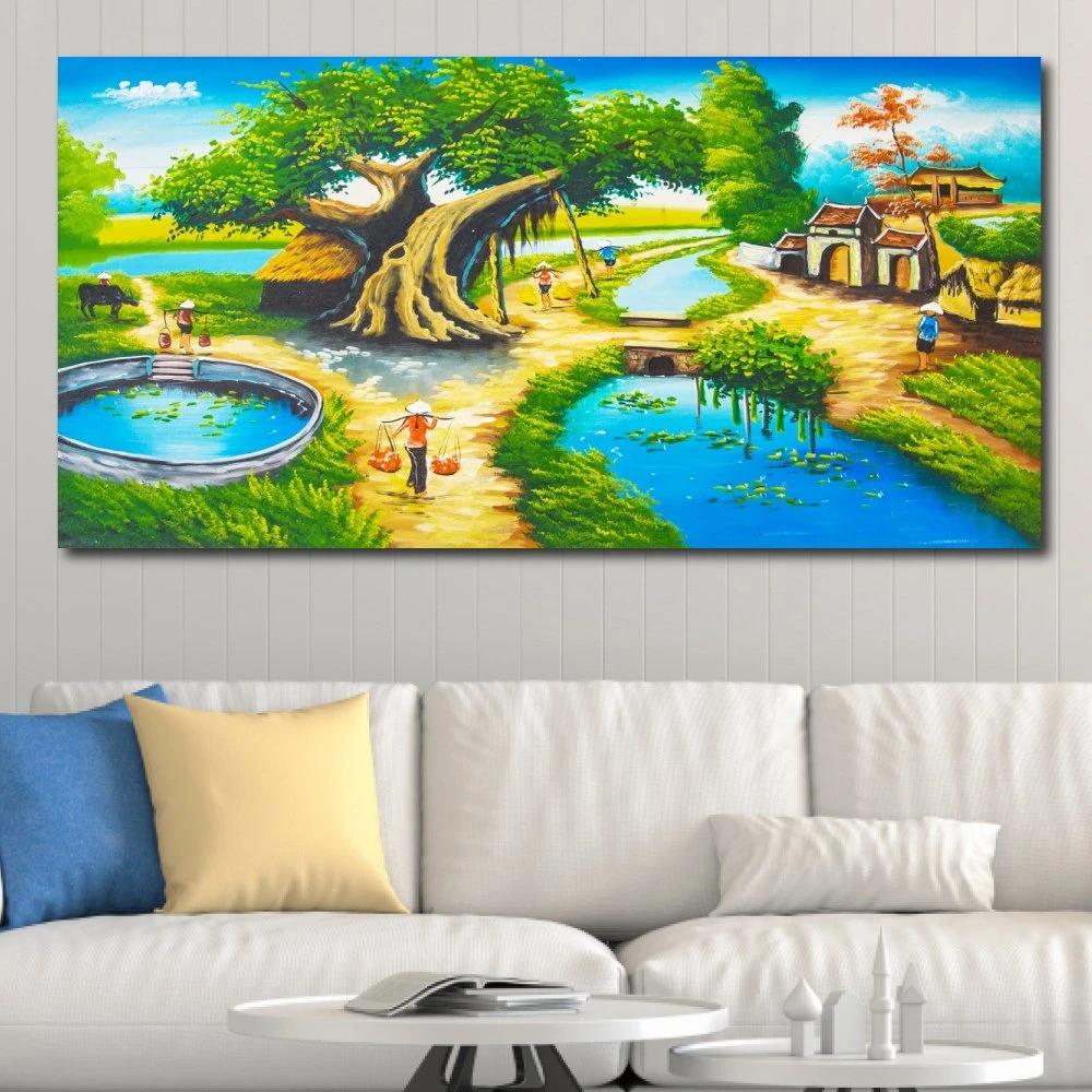 Tranh treo tường khung cảnh làng quê