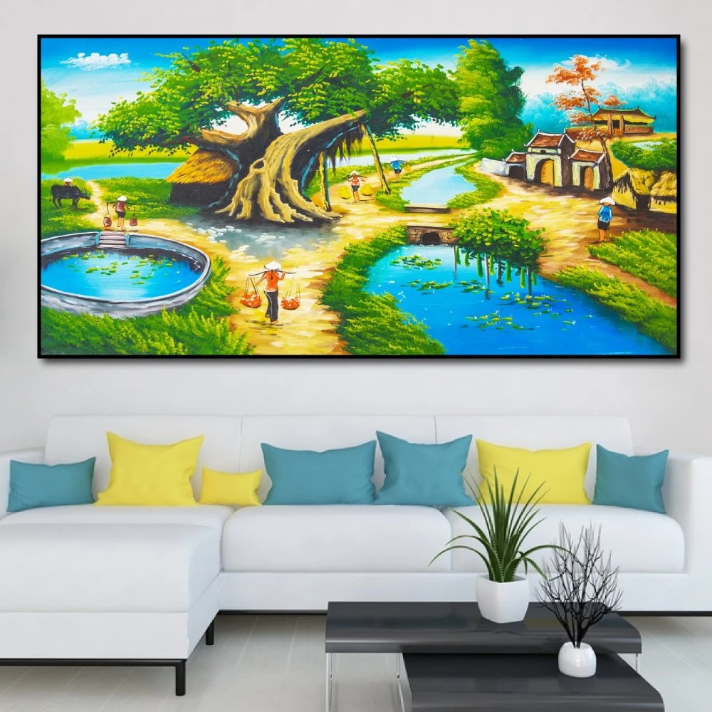 Tranh treo tường khung cảnh làng quê
