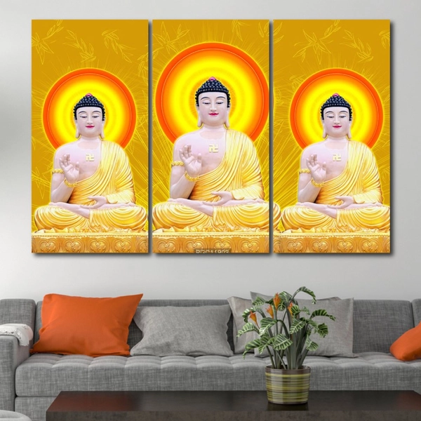 Tranh Tam Thế Phật A Di Đà