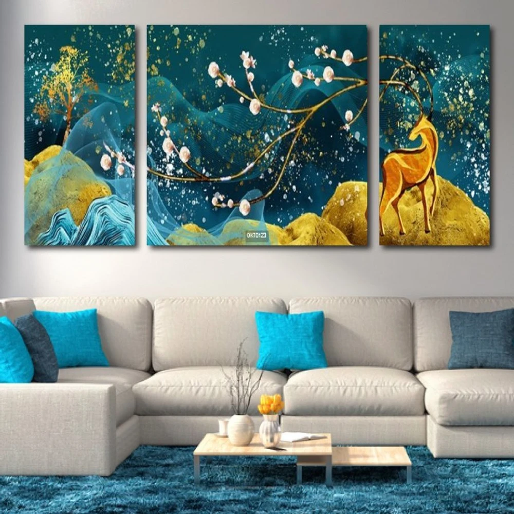 Tranh Treo Tường Nghệ Thuật Hươu Vàng Khoe Sắc