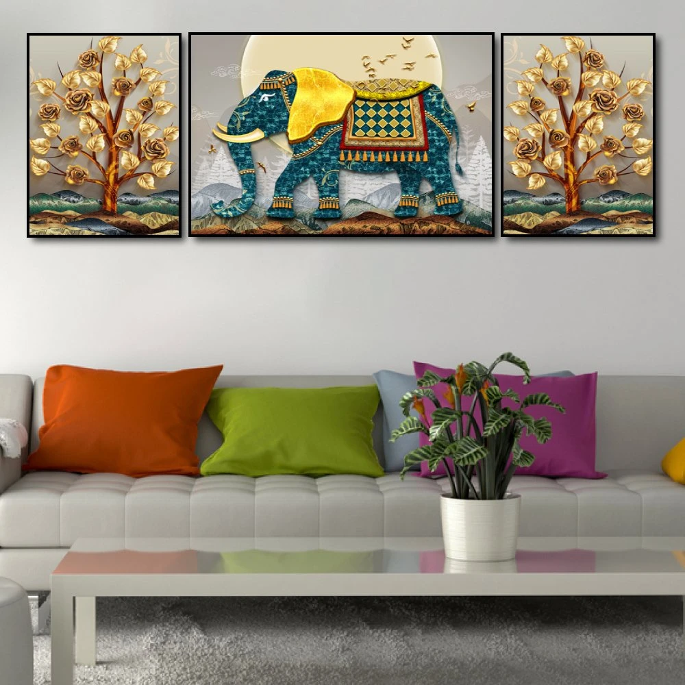 Tranh treo tường voi nghệ thuật 3