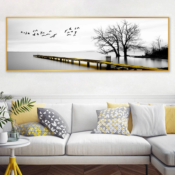 Tranh Treo Tường Phong Cảnh Biển Và Cây Cầu Gỗ Dài 2