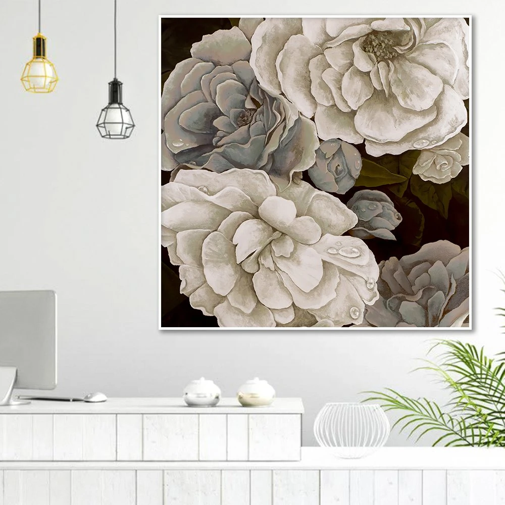 Tranh treo tường hoa đơn sắc