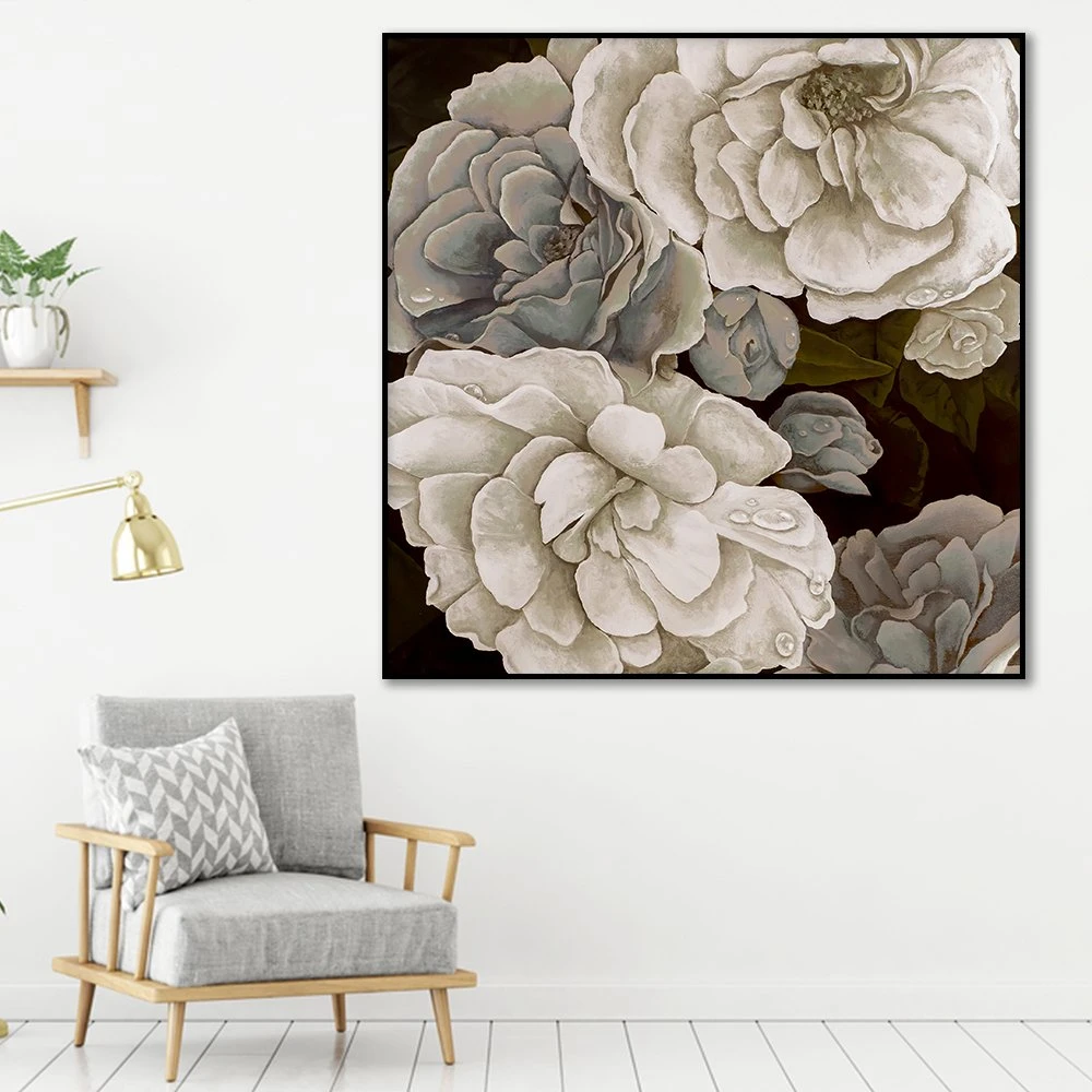 Tranh treo tường hoa đơn sắc