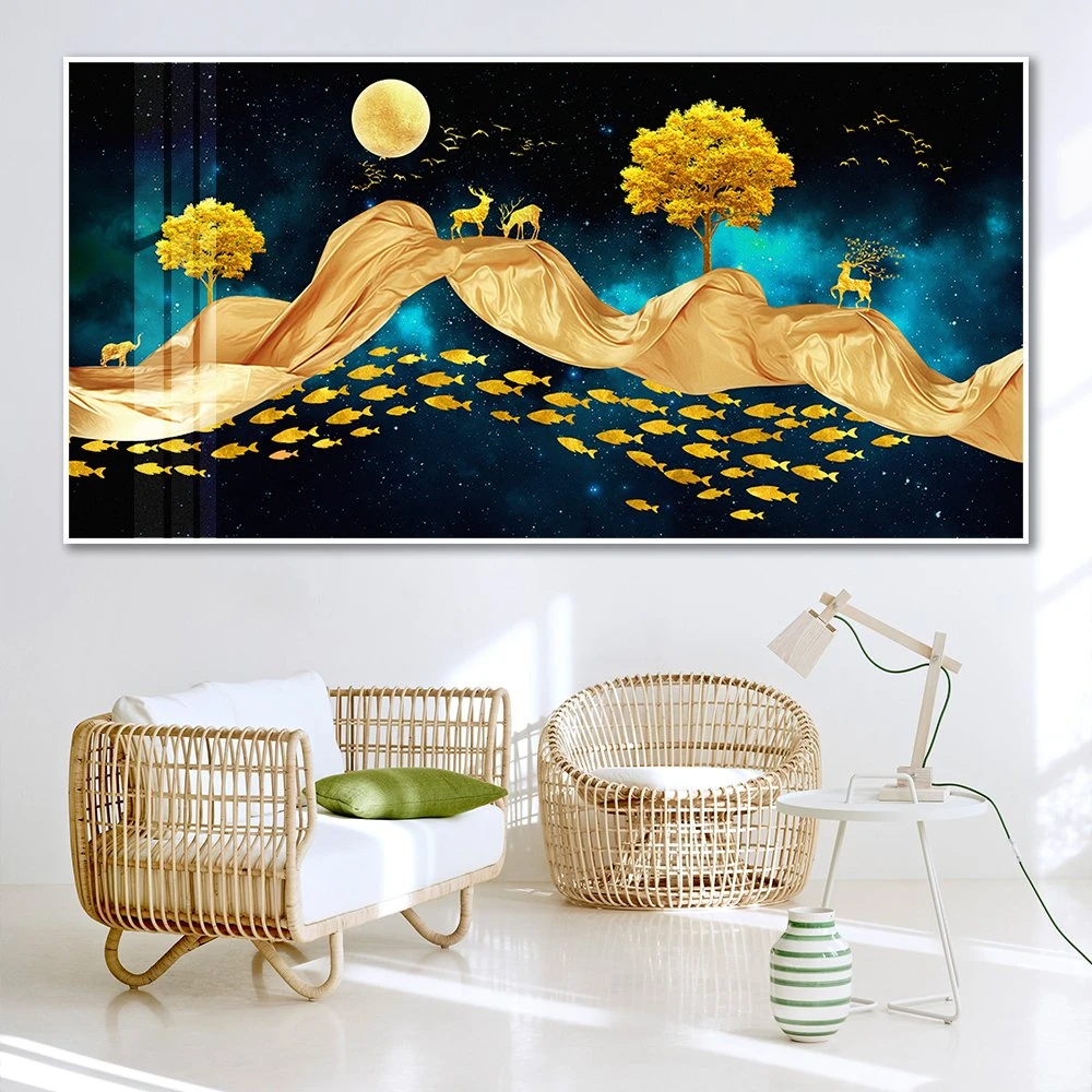 Tranh Treo Tường Nai Vàng Dưới Trời Đêm 4