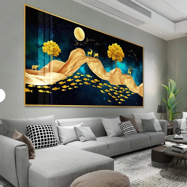 Tranh Treo Tường Nai Vàng Dưới Trời Đêm 4