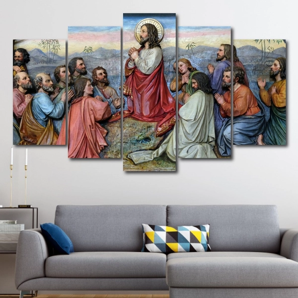 Tranh treo tường chúa cầu nguyện cùng tôn đồ