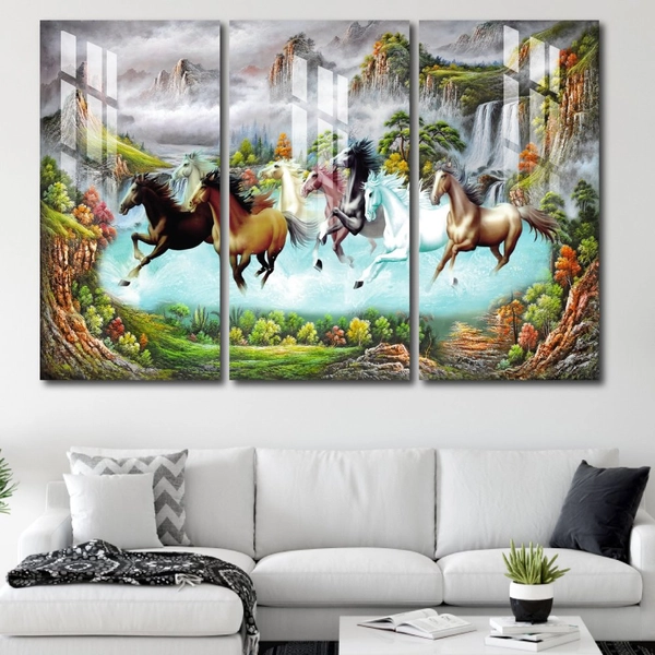 Tranh treo tường bát mã truy phong 16