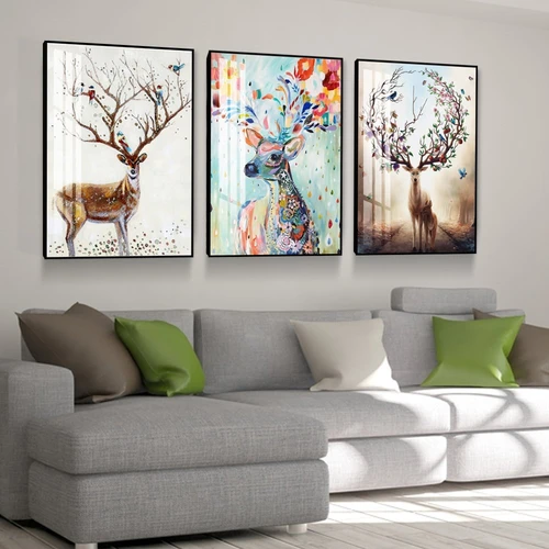 Tranh treo tường hươu hoa tài lộc
