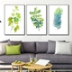 Tranh Treo Tường Bộ 3 Tấm Lá Xanh Nhiệt Đới Tươi Mát