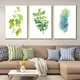Tranh Treo Tường Bộ 3 Tấm Lá Xanh Nhiệt Đới Tươi Mát