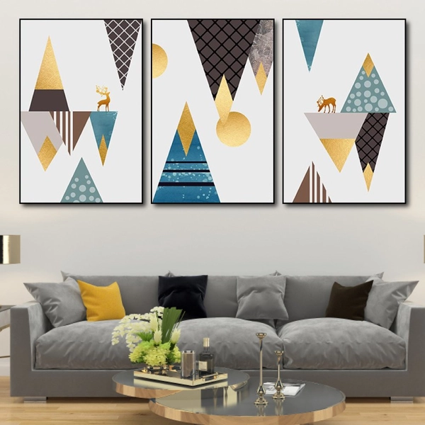 Tranh treo tường nai vàng nghệ thuật 3