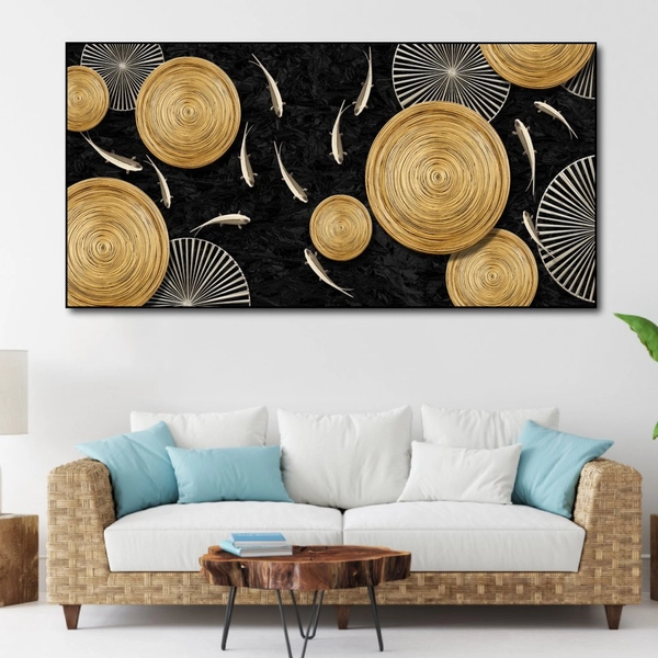 Tranh treo tường đàn cá nghệ thuật