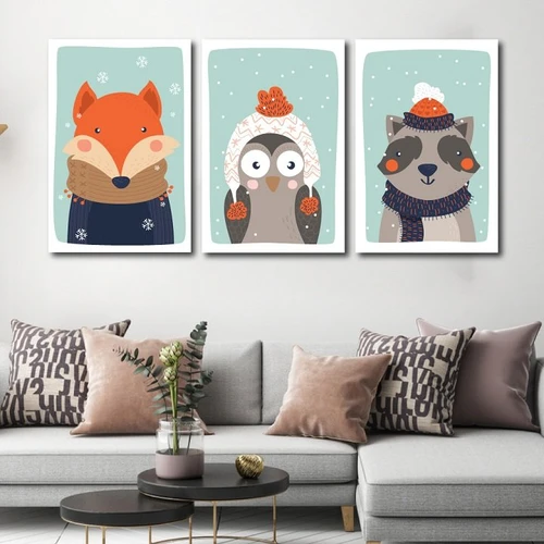 Tranh treo tường gấu con và các bạn