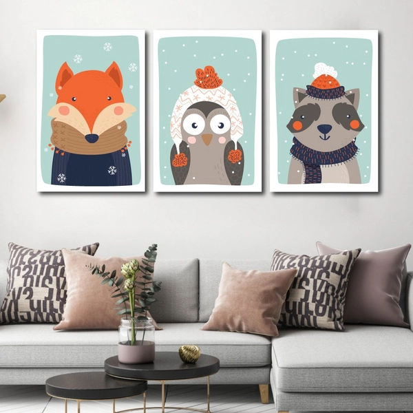 Tranh treo tường gấu con và các bạn