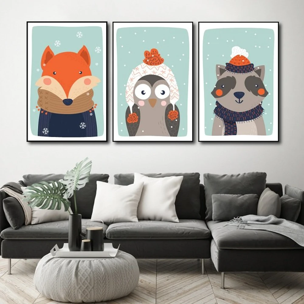 Tranh treo tường gấu con và các bạn