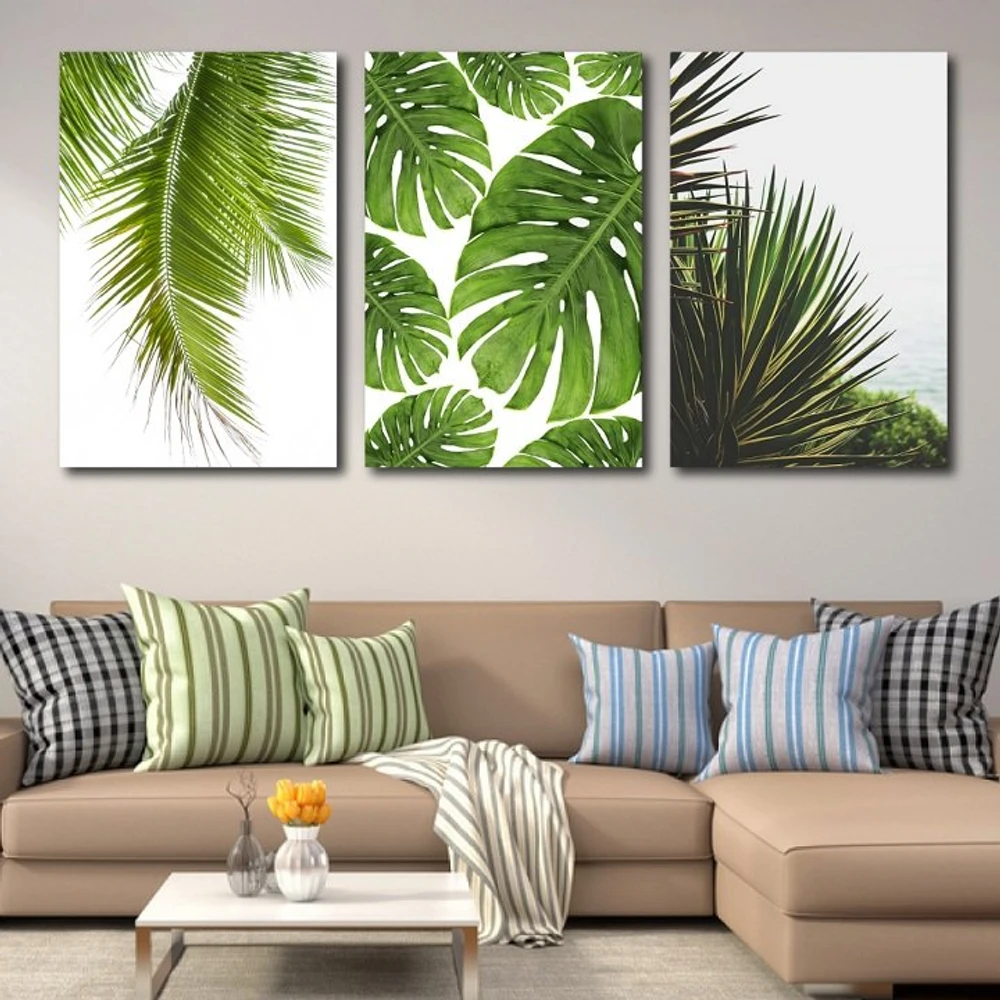 Tranh treo tường lá xanh hiện đại 2