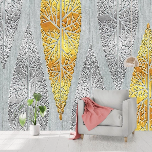Tranh dán tường lá vàng lá bạc