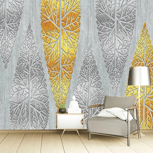 Tranh dán tường lá vàng lá bạc