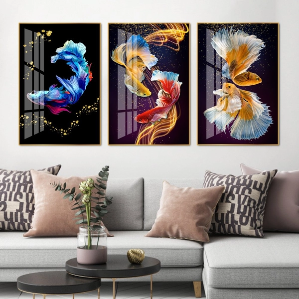 Tranh treo tường Cá nghệ thuật sắc màu