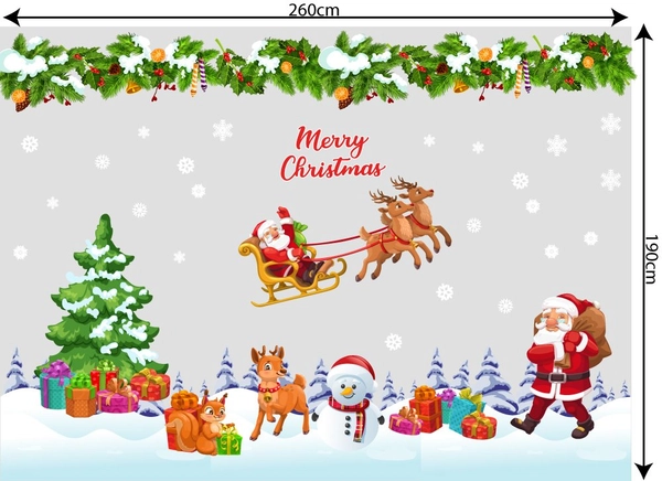 Combo Decal trang trí cây thông noel và hộp quà