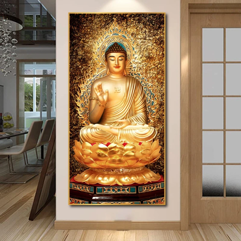 Tranh treo tường Phật A Di Đà trên tòa sen