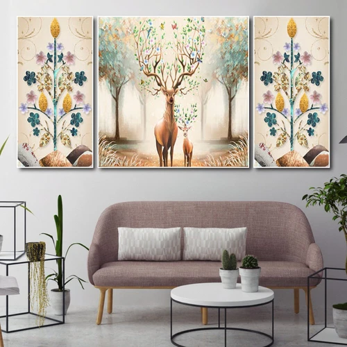 Tranh treo tường hươu sắc màu