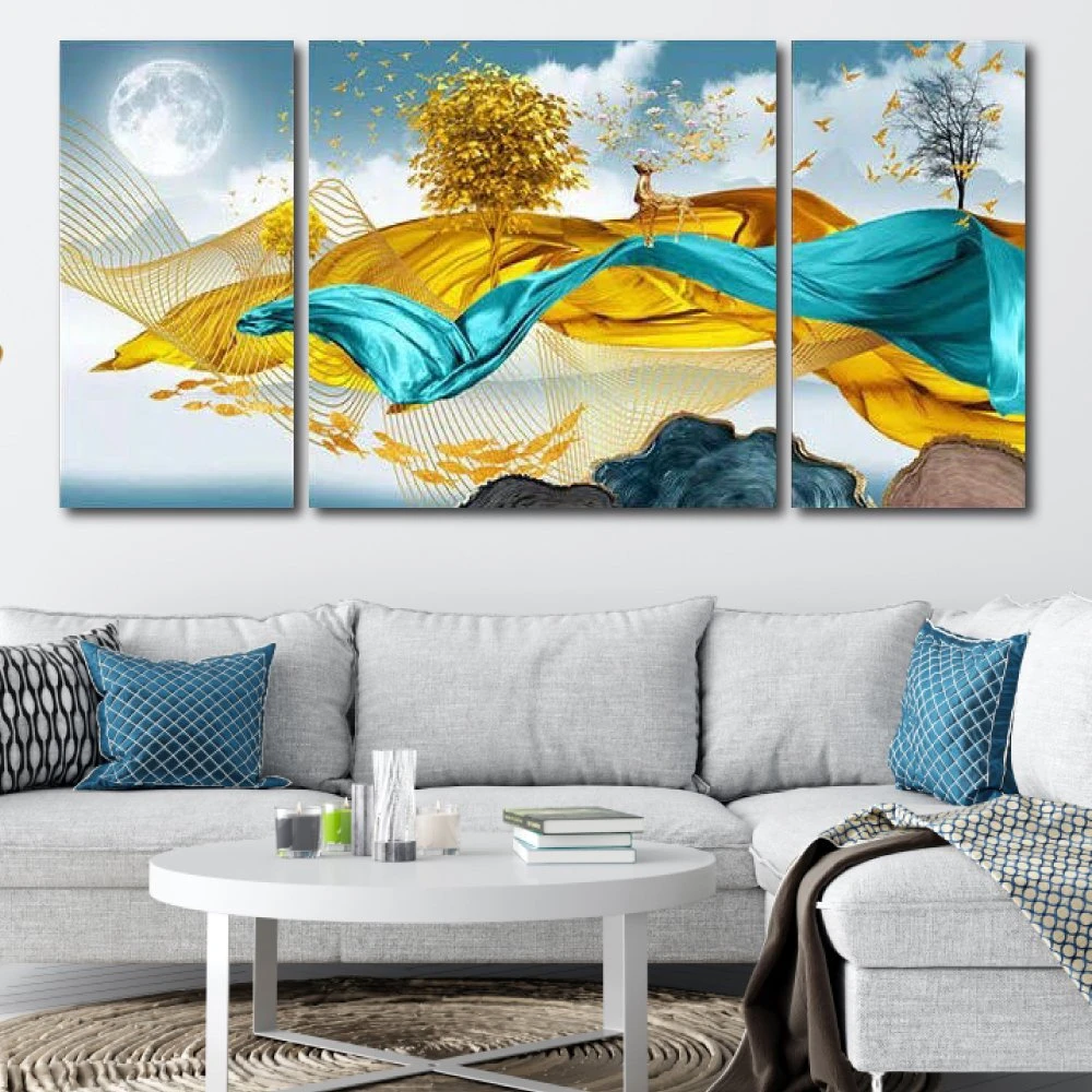 Tranh treo tường nai và bầu trời