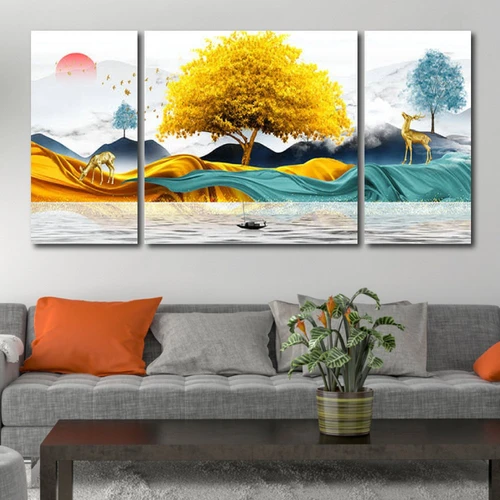 Tranh treo tường rừng vàng và biển bạc