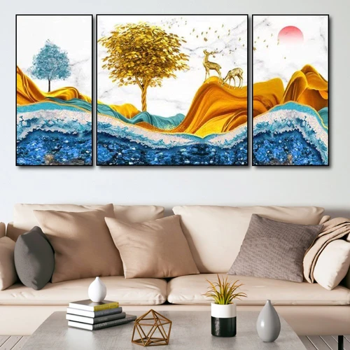 Tranh treo tường rừng vàng và núi bạc