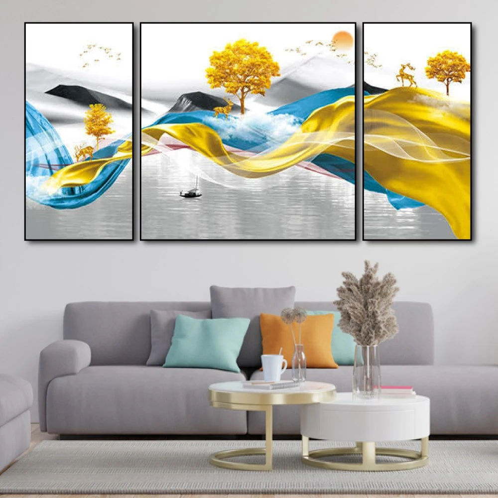 Tranh treo tường trên mặt sông