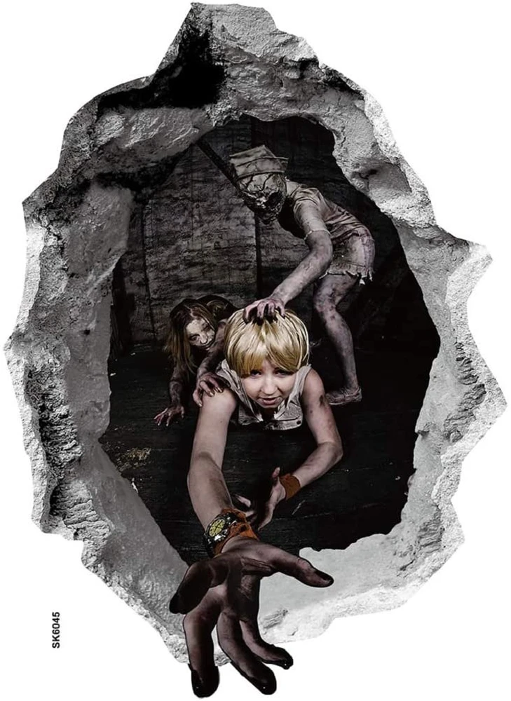 Decal trang trí halloween 3d bóng ma