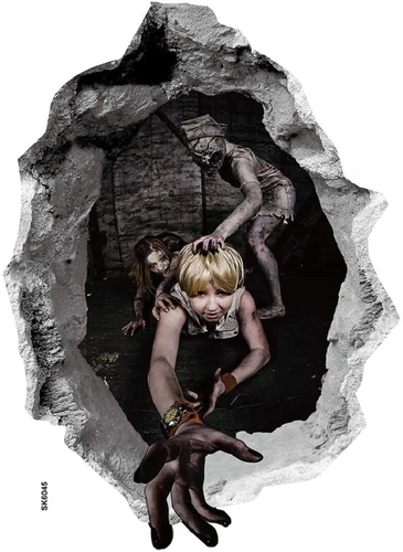 Decal trang trí halloween 3d bóng ma