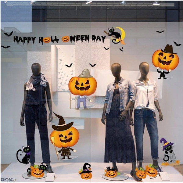 Decal 2 mặt trang trí halloween bí ngô halloween 2