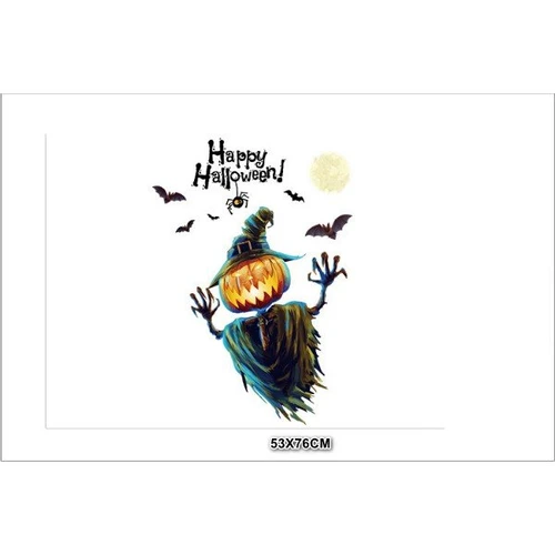 Decal trang trí halloween bóng ma bí ngô