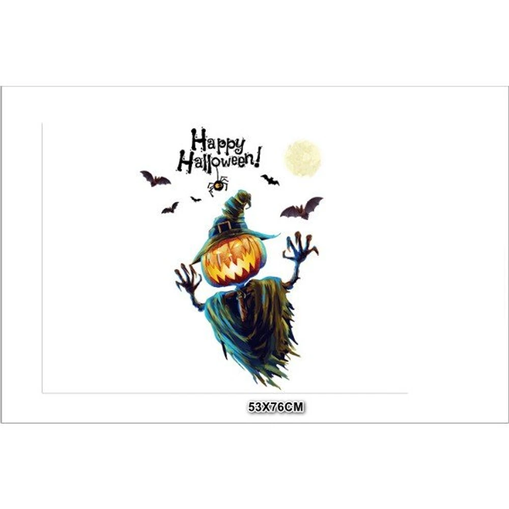 Decal trang trí halloween bóng ma bí ngô